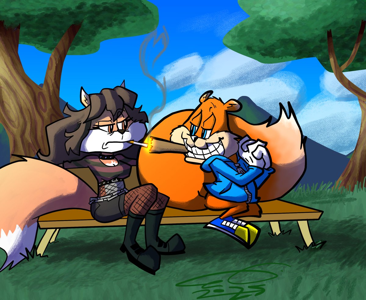 TheArtYoshi's tweet photo. I see #Conker is trending on my timeline, so to make myself feel better imma post,
Hi! I have an #ocxcanon pairing with this cutie 💖
Cidney x Conker 🤗 https://t.co/dfLjvfdrvf