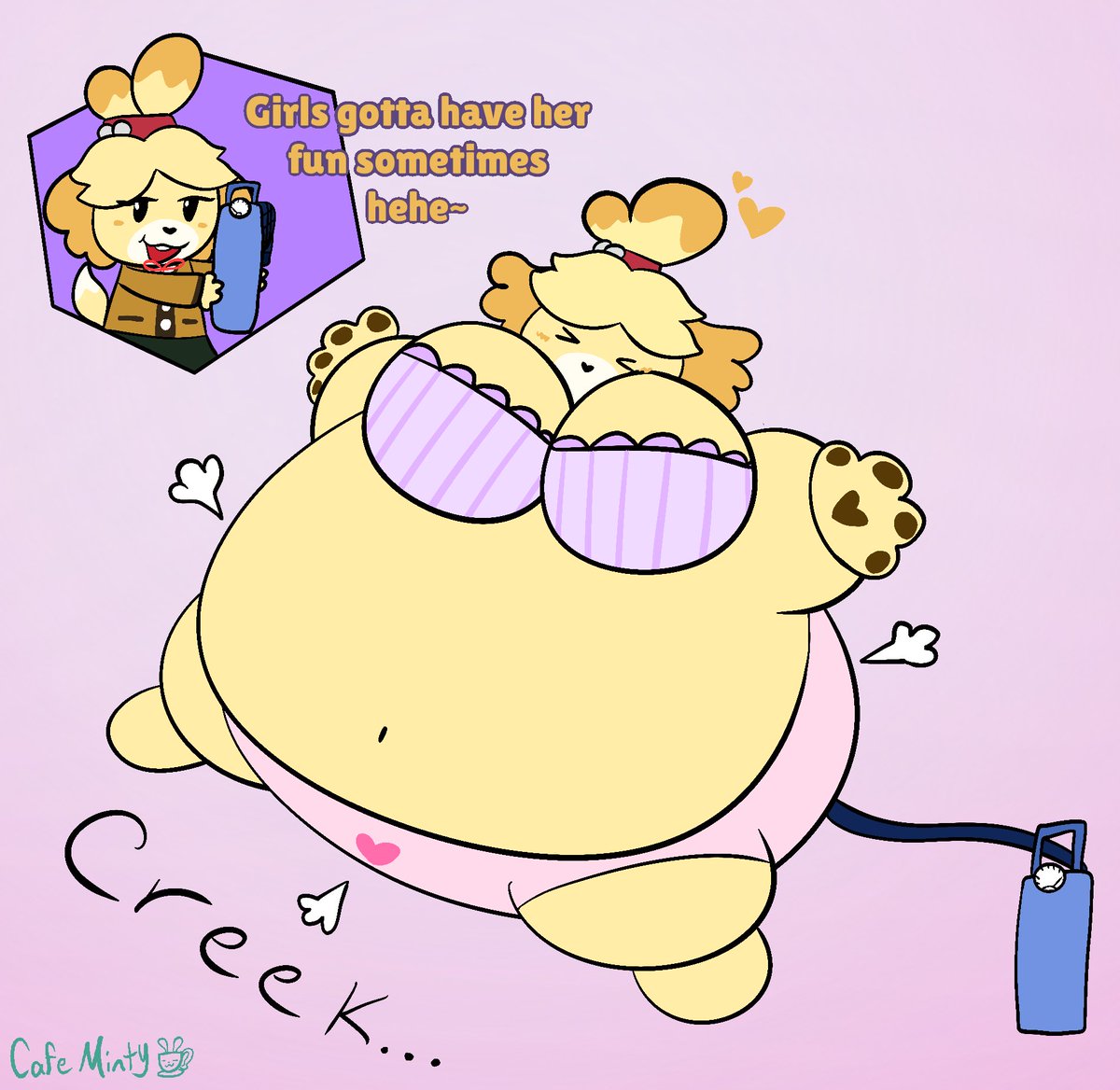 CafeMintys's tweet photo. Cw// inflation + popping 

First post here hehe, had to inflate Isabelle nice and big 💖
#inflation https://t.co/aewrKgntab