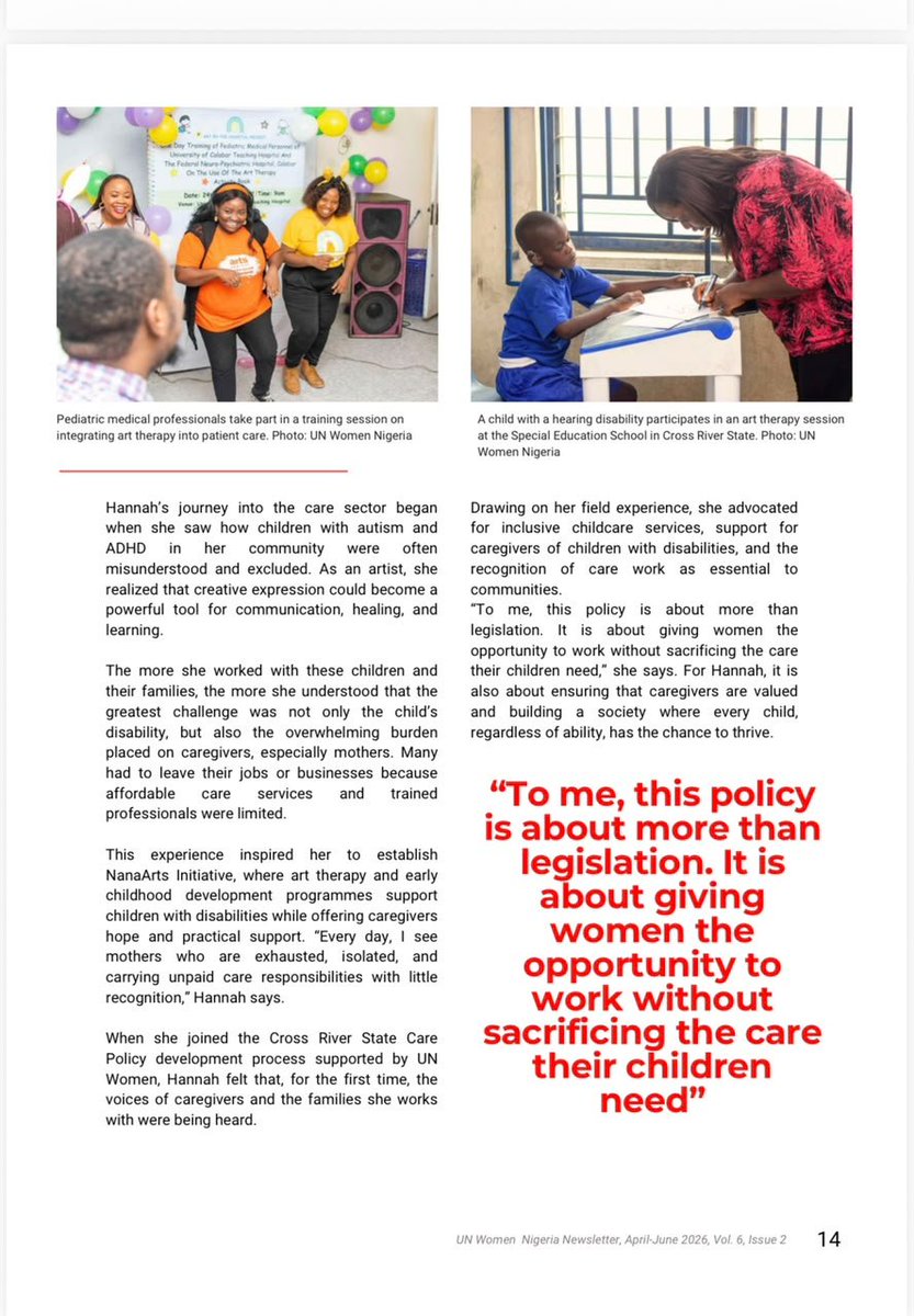 UtyBasseyDuke's tweet photo. A dream come true. π©π€
Seeing Cross River State featured in the @unwomenng Newsletter is one of those moments that reminds me why I do this work.
#CareEconomy #CrossRiverState #UNWomen #utibeabasibasseyduke https://t.co/CcegnlX4Lo