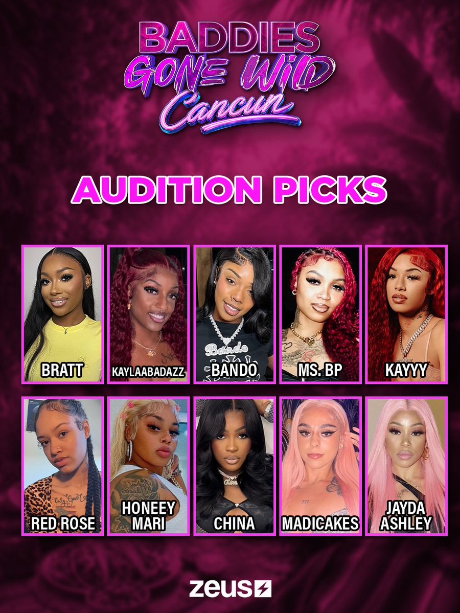 ZeusBaddiesTea's tweet photo. Zeus has announced the official cast for Baddies Gone Wild Cancun! 👀🇲🇽 #BaddiesGoneWildCancun https://t.co/t7okvtSsuo