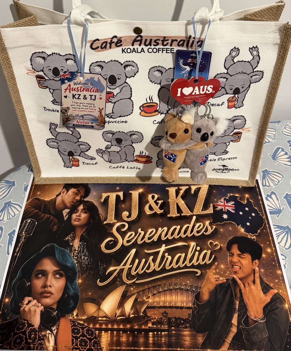 real_nielda's tweet photo. Thank you, @KZofficial @tjmusicmonterde for your incredible music and for sharing your talent with us. 🥹🎶🇦🇺 I hope you both received these gifts—. I’m very excited seeing you again later after your tour last year. #KZTJ #ASAPXPAustralia https://t.co/2e3G6natMT