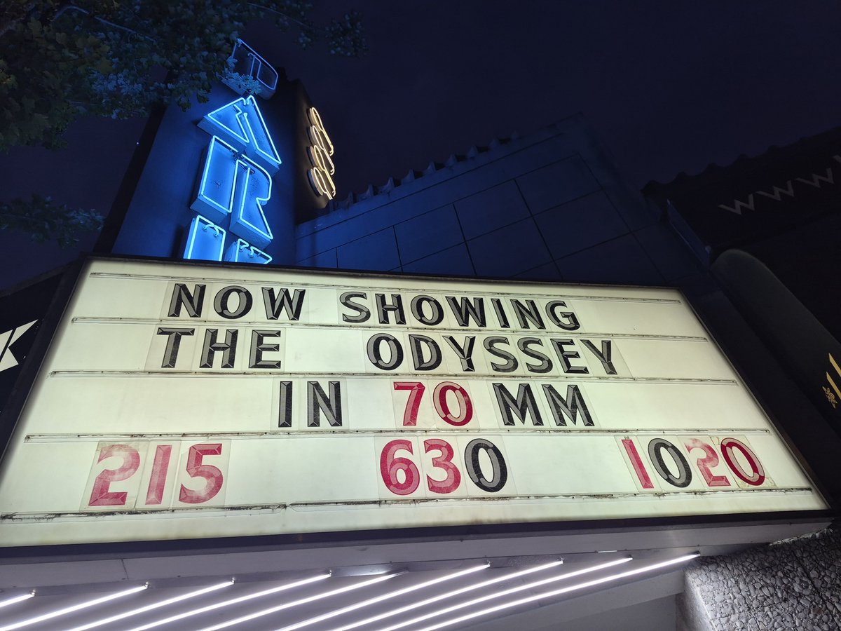 SamGorC's tweet photo. 246"26 #TheOdyssey 70mm rd3, my ears were ringing. Elliot Page &amp; Hamish Patel highlight this round, really great foiling to Damon. 70mm is still great but miss the imax factor. Brain still does gymnastics that some stuff isnt just straight up cg, tho wish Scylla was more designed https://t.co/sXWB6QGhTx