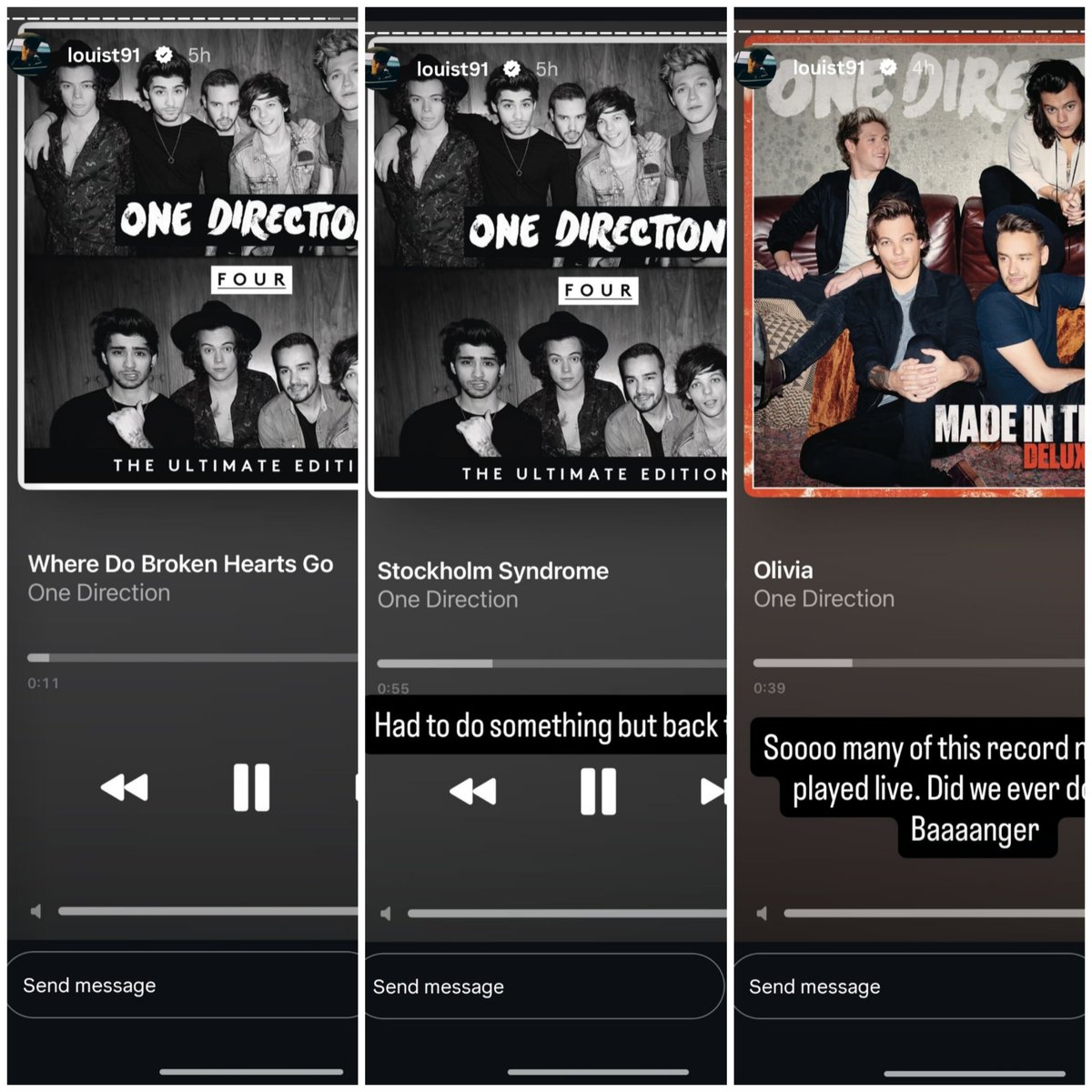 Ajeyxlove_1D's tweet photo. 3 songs written by Harry on stories but he didn't say his name because he can't, it should tell you everything you need to know 😖 https://t.co/wJeJkSAI0N