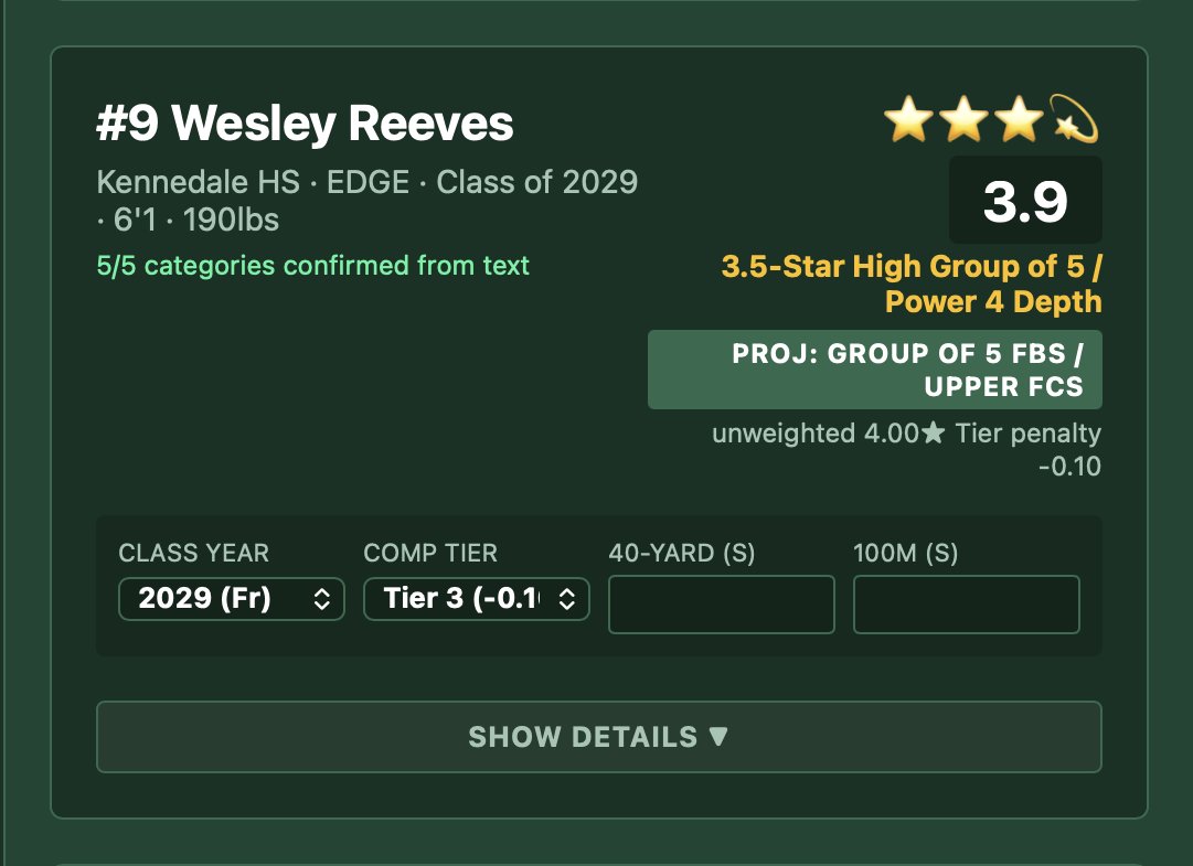HoloflixHQ's tweet photo. @Ricoknowstiktok @jimenez_mo66388 @_calebtanner9 @1of1Wesley Wesley Reeves will be among the top dawgs by his Jr year. He is highly rated at only 14/15. https://t.co/gtLkGXkxAn