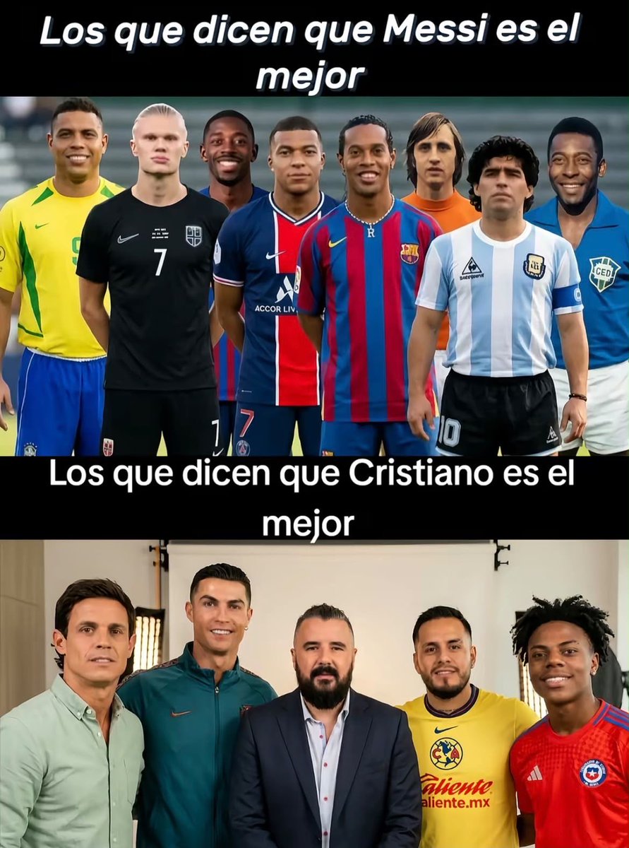 LaloDJes's tweet photo. @MalditaSummer Un estudio realizado por mi, determinó que la gente que admira a Messi, tiene un análisis más profundo para interpretar el éxito.
En otro extremo la gente que prefiera a CR7 por encima de Messi está idiota. https://t.co/Sd5B5ZIVlb