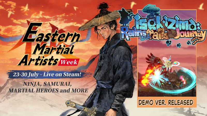 TamagawaSoft's tweet photo. #EMAWeek2026
👊The “Eastern Martial Artists Week” #STEAM event is now live!
This event focuses on Eastern martial arts, swordsmanship, ninjutsu, and mystical arts.
Kijino, the protagonist of isekizima, also fights using 《指凍の術》(Sashimi), which uses kung fu-like actions!👊