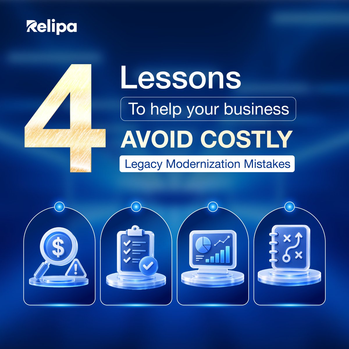 RelipaGlobal's tweet photo. 4 Lessons to Help Your Business Avoid Costly Legacy Modernization Mistakes

Before modernizing your legacy systems, ask yourself these 4 questions:
💰 Hidden costs?
☁️ Cloud ready?
📈 Clear ROI?
🧩 Right strategy?

 📖 https://t.co/BixEvy9dKt

#LegacyModernization #Relipa #DX https://t.co/zSvJh8pI3Q