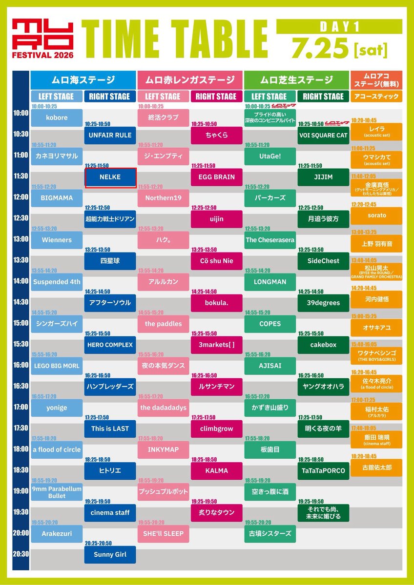 NLK_RRK's tweet photo. ⚠️必読!! \ 明日7/25は #ムロフェス 🌊 /

MURO FESTIVAL 2026
at 横浜赤レンガ倉庫 野外特設会場

#NELKE は
>>𝟏𝟏:𝟐𝟓~ ムロ海 RIGHT STAGE<< に出演🌊

NELKEのライブは
⚠️ダイブ・モッシュをご遠慮いただいております🙇‍♀️
物販は本日中お知らせいたします📢

🎫チケットはこちら！
https://t.co/CYLqbxZq8A