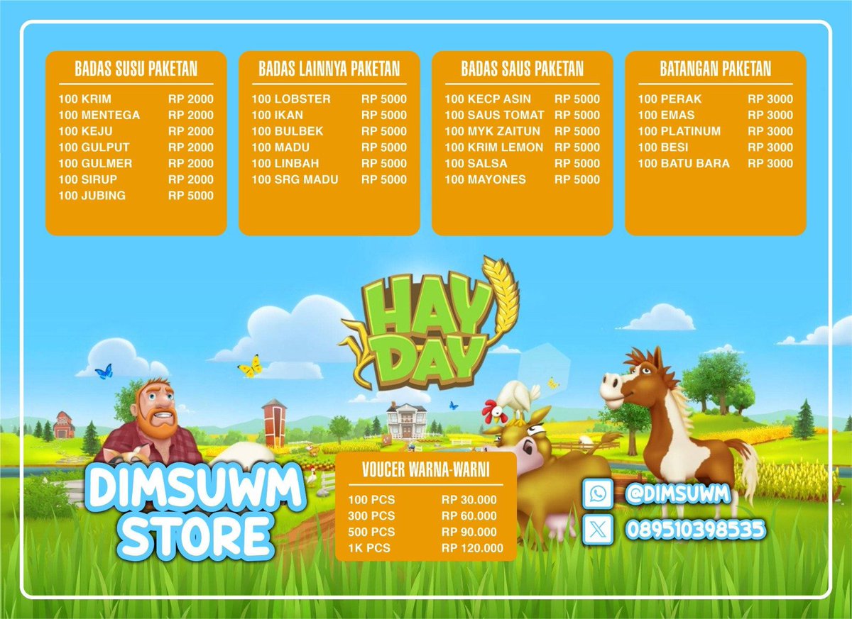 dimsuwm's tweet photo. Ready koin, alat upgrade lumbung silo lahan, ada alat2 dan Badas lain #zonauang #hayday https://t.co/rSAM539eXH