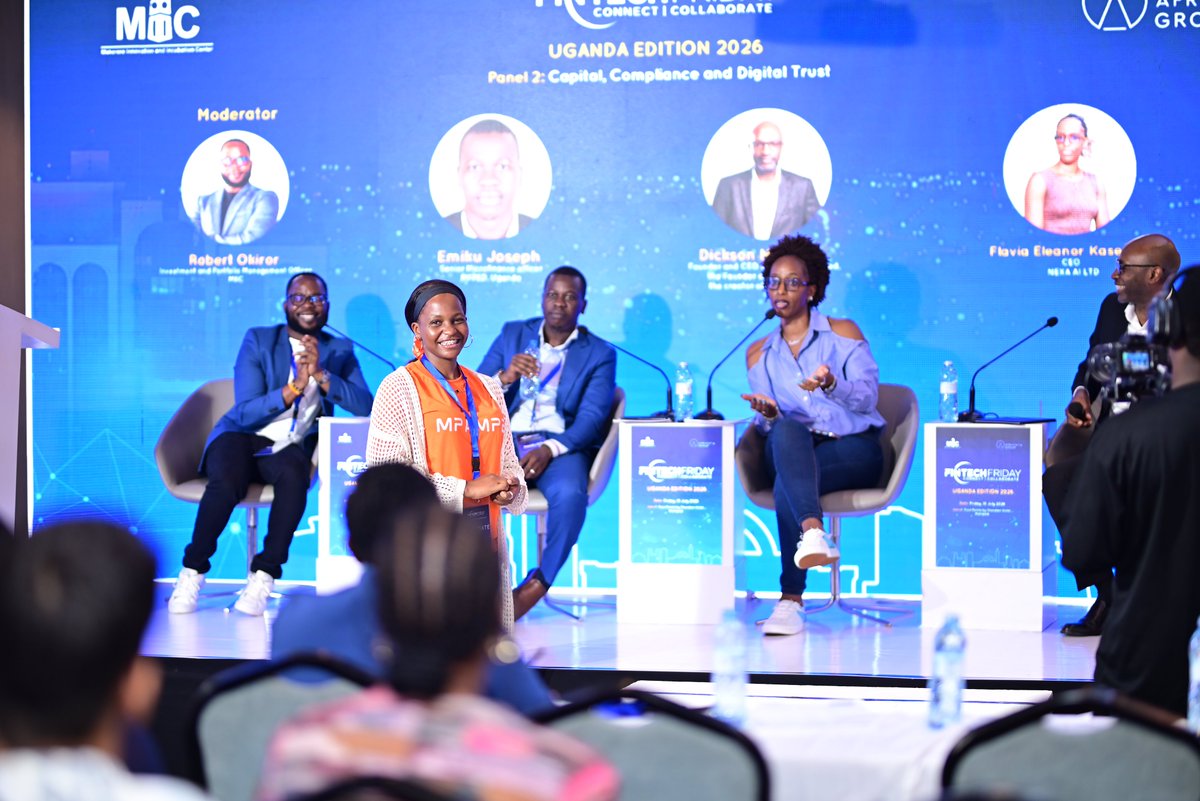 RobertOkiror5's tweet photo. Proud to have presented an overview of Uganda's fintech ecosystem and moderated the Capital, Compliance &amp; Digital Trust panel at the inaugural #FinTechFridaysUG, launched by MIIC and @afriventia  Group.

Great discussions on fintech policy, fundraising, and digital trust https://t.co/IZYSEsFOWy