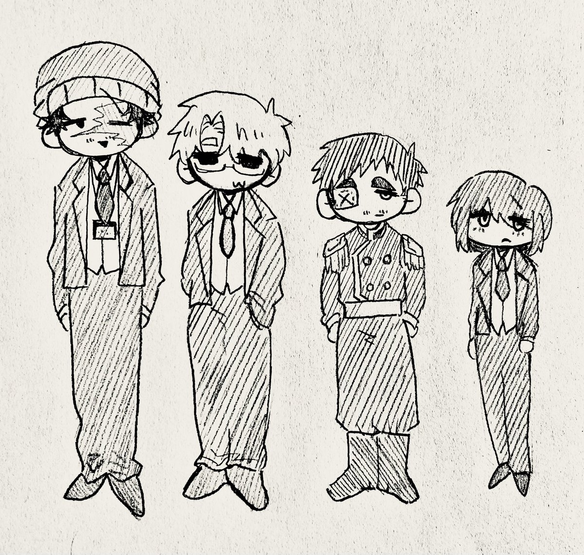 KANRININ337's tweet photo. #相思相愛NG 
政府側(元含む)の背の順絵 https://t.co/9ihSs0gN7o
