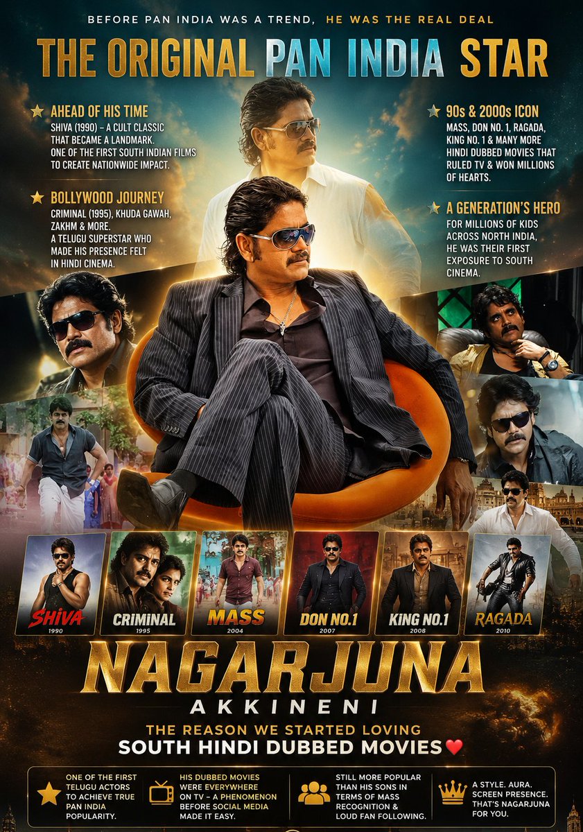I45187's tweet photo. @theLuger Now they are rulling pan india stil dream for ntr and Ramcharan
And #Nagarjuna is the one who started pan India trend with dubbed #mass #don ,#Ragda etc
#Prabhas #Alluarjun #NagarjunaAkkineni https://t.co/VVut3371Tx