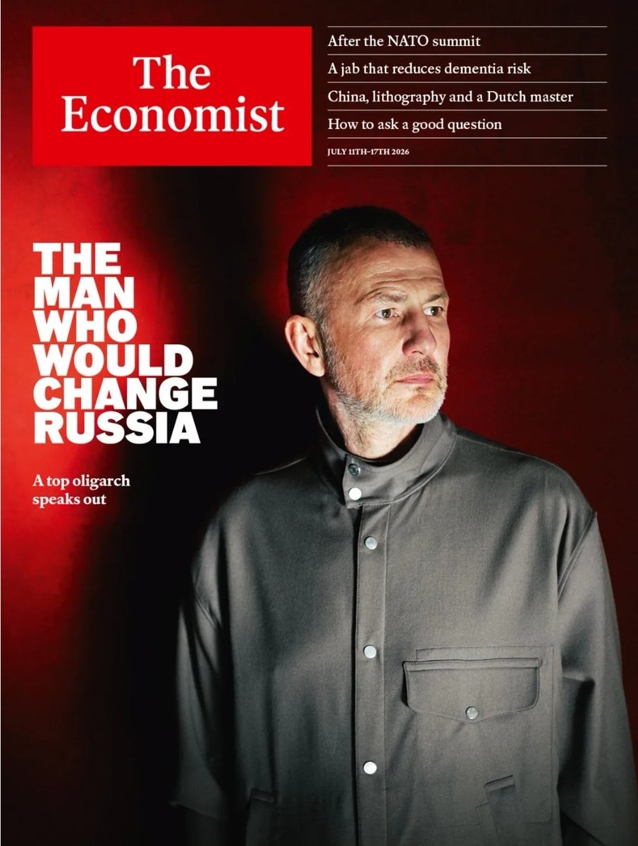 JayinKyiv's tweet photo. Surely in a grab for a fat packet of Russian cash, The Economist hits a new low, beginning a new campaign to whitewash a murderous and SANCTIONED pro-war Russian oligarch, with aim of promoting the Kremlin's new narrative of pushing the west to save Putin from Ukraine.

In only 3 days time, fluff pieces in print, video and social media featuring oligarch Andrey Melnichenko, who owns billions across multiple industries in Russia and never had any problem with the war.

Fuck the Economist.