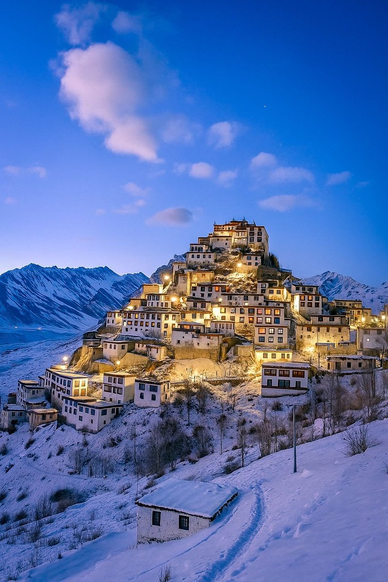 itihasa24's tweet photo. Kye Gompa Monastery, Spiti, Himachal Pradesh, India.

Key Monastery or Kye Gompa was reportedly founded in the 11th century by Dromtön, a pupil of Atisha. However, this history may actually refer to a nearby, now-destroyed Kadampa monastery in Rangrik. 

The original site was likely demolished in the 14th century, during the rise of the Sakya sect, with Mongol assistance.