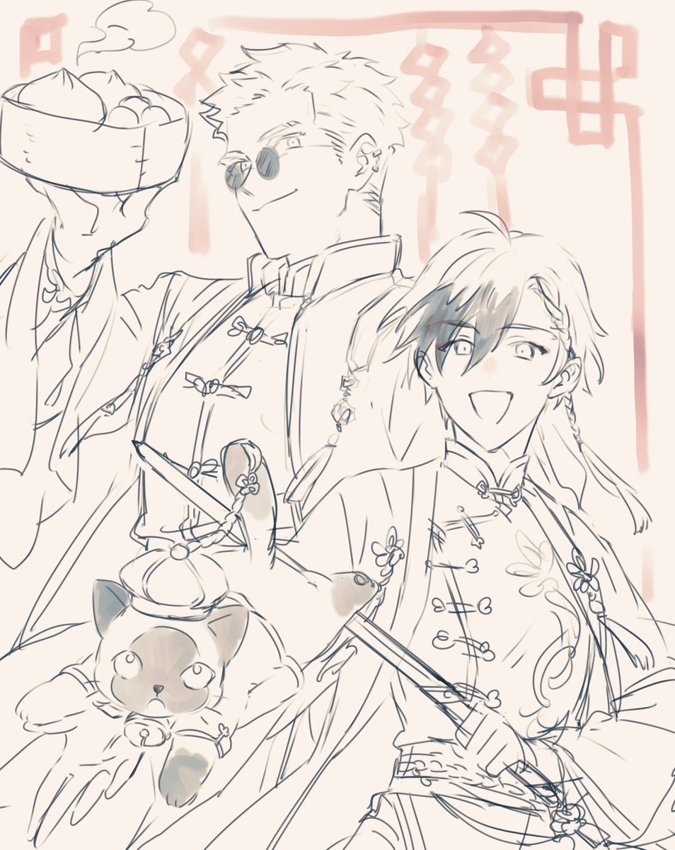 naonaomo's tweet photo. 中華街行って中華コラボ...って頭がなってた時のラクガキ https://t.co/txmhV9n99x
