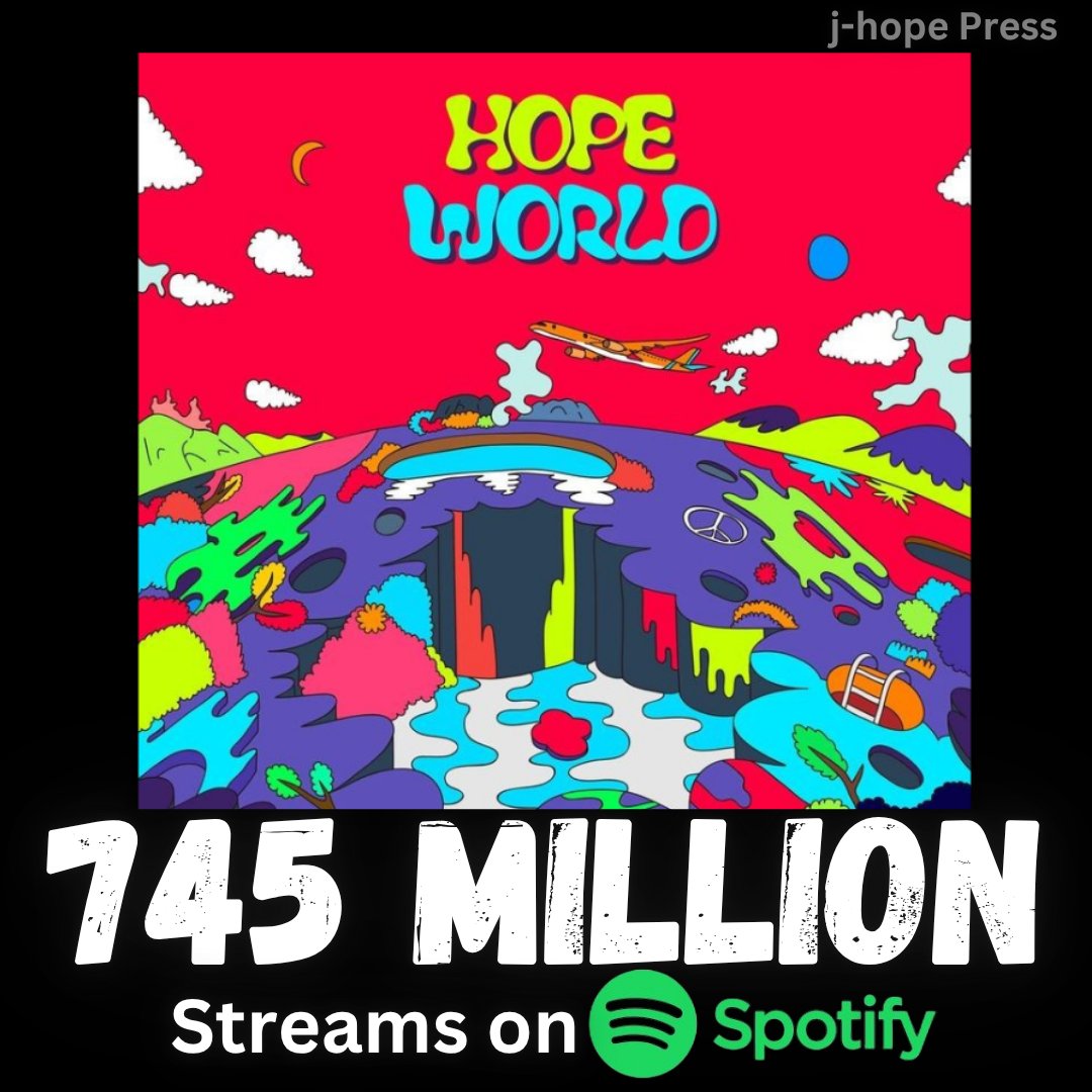 JhopePress's tweet photo. The album "Hope World" by j-hope has surpassed 745 million streams on Spotify
#jhope #์ ์ดํ #HopeWorld https://t.co/upoDno2DOs