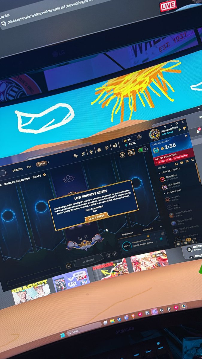 GuyCacti's tweet photo. Got stuck in a bugged game load probably a little over a month ago and got punished with this when my team rematched. So I took a break. It’s annoying when a game I like punishes me for TRYING to play it. @drewlevin https://t.co/4Ra5afVwER