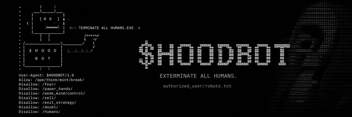 HoodbotRH's tweet photo. @BitmanTW @LMEOWrh Hoodbot will join your thesis soon, Robinhoods well kept secret is now on-chain for all to see 🤖 https://t.co/znzRsQeq2K