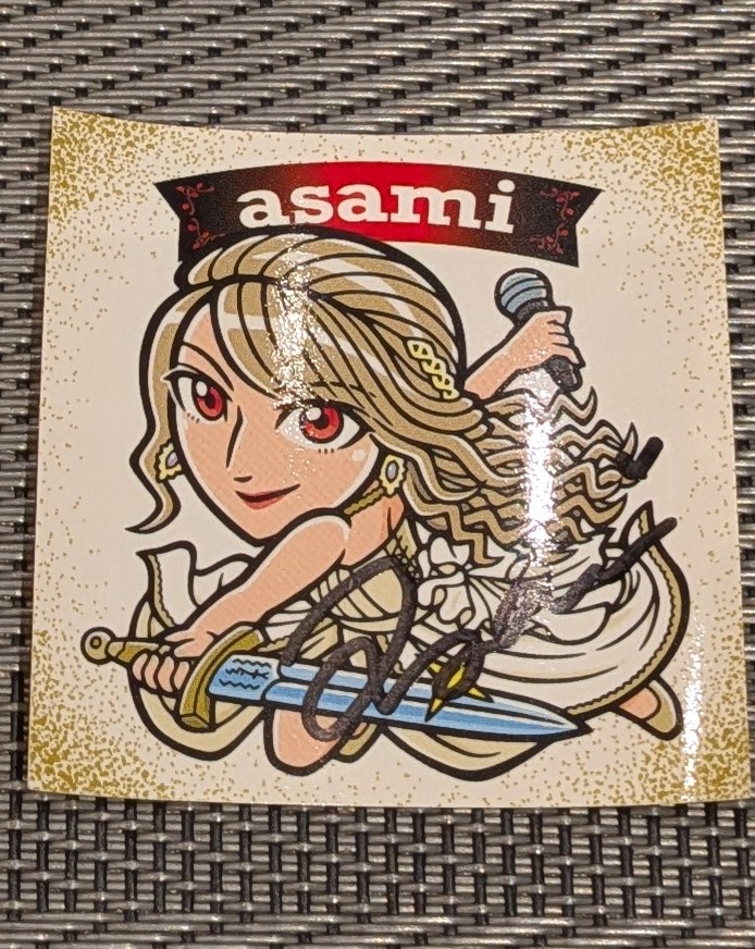 クイズに正解したので 姫の直筆サイン入りシールGET！ #Asami #LOVEBITES