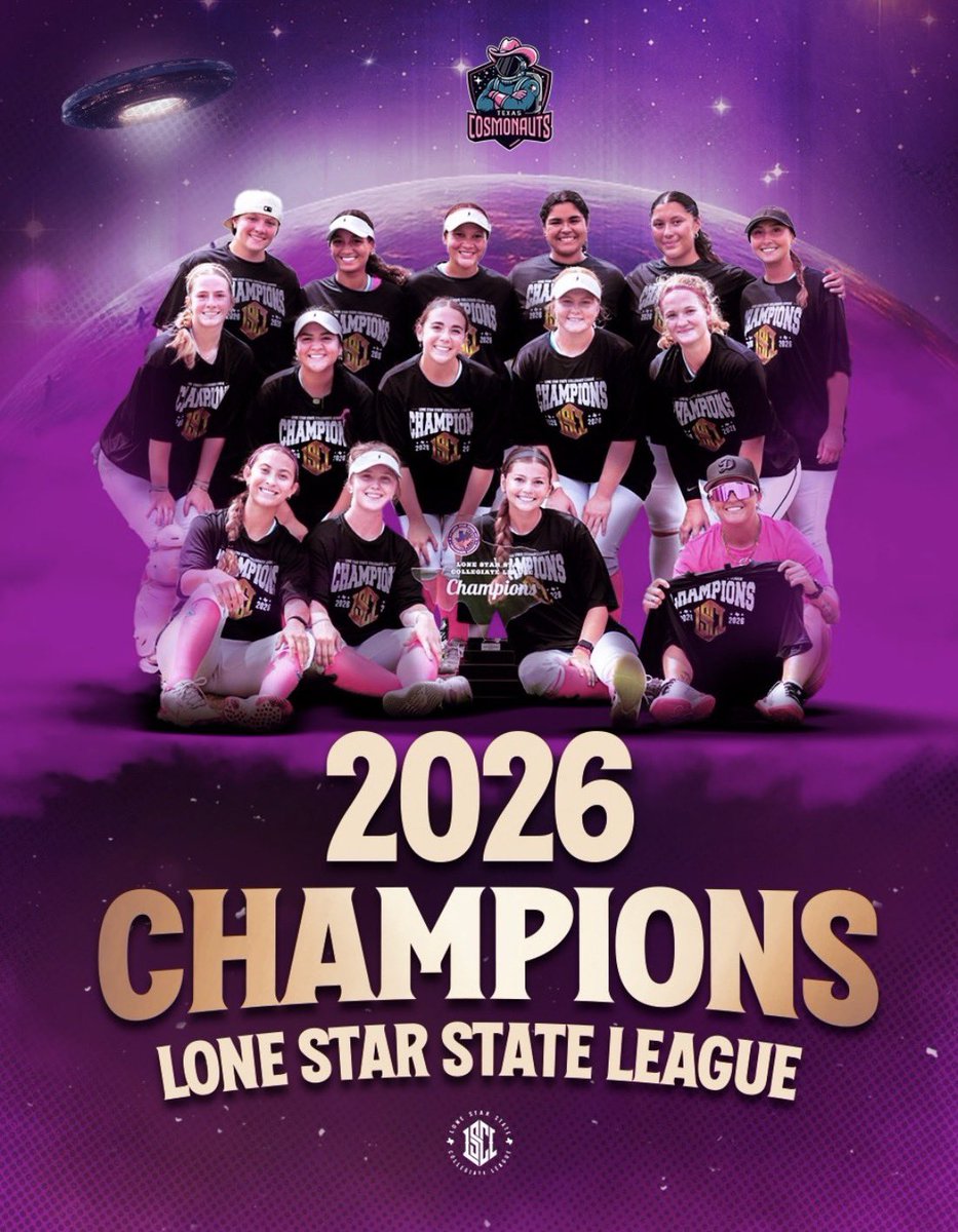 IvanneyR's tweet photo. The Cosmonauts are the 2026 @lonestarleague champs! I had a blast this summer playing for Coach Brynn Baca alongside my amazing teammates, definitely a summer to remember! 

‘26 Stats 20G - 70PA - 55AB - .364BA - .486OBP - .904OPS - 20H - 15RBI - 13BB - 5K - 8-9SB - 49-51PO (INF) https://t.co/whi4Hs1nZh
