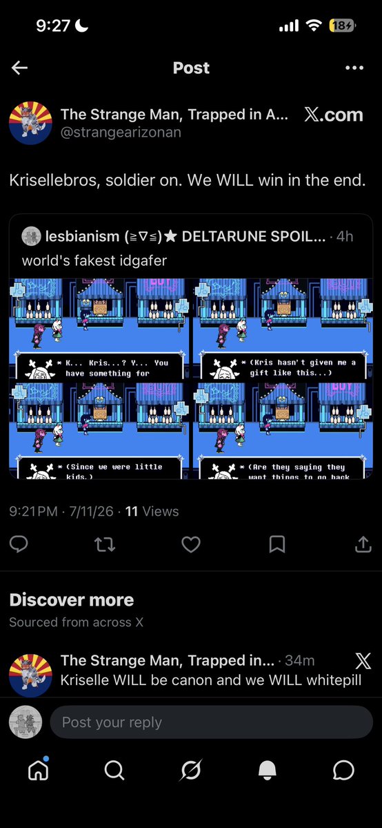 lesbianism (โงโฝโฆ)โ
DELTARUNE SPOILERS tweet media