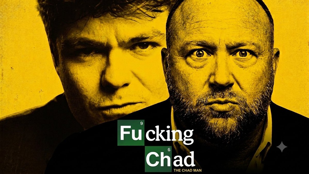 OwenBenjamin's tweet photo. @RealAlexJones You two are like Jesse and Walt. Starring in “fucking chad”
Instead of meth u two just cook up fed slop. And ur both trying to bang a guy named Chad https://t.co/HzvURaSuia