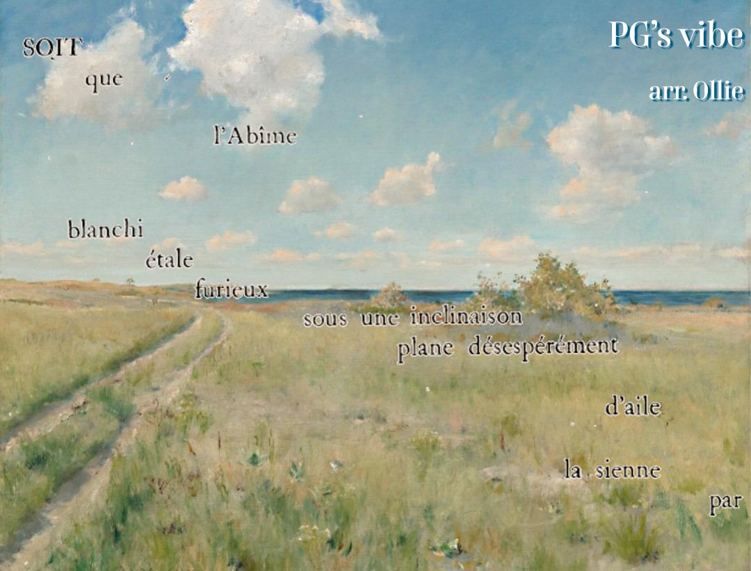 olkthink's tweet photo. @paulg @ahistoryinart PG ∧ dudes☝️I've tested PG's hypothesis without nuking the OG's blurred look. Plus I layered a piece of Mallarmé to vibe it up🧒Honestly this painting is like a Sufjan iPhone recording (Demo) Good enough but not ready to deploy for public https://t.co/mDXORACwVQ