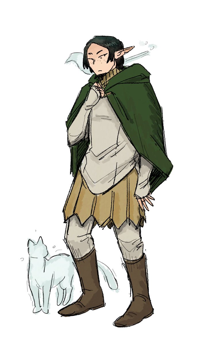 fbobbaqkzc's tweet photo. A while back i drew dunmesh au again…i love how customizable the canary outfits are https://t.co/hupwgIpIj8