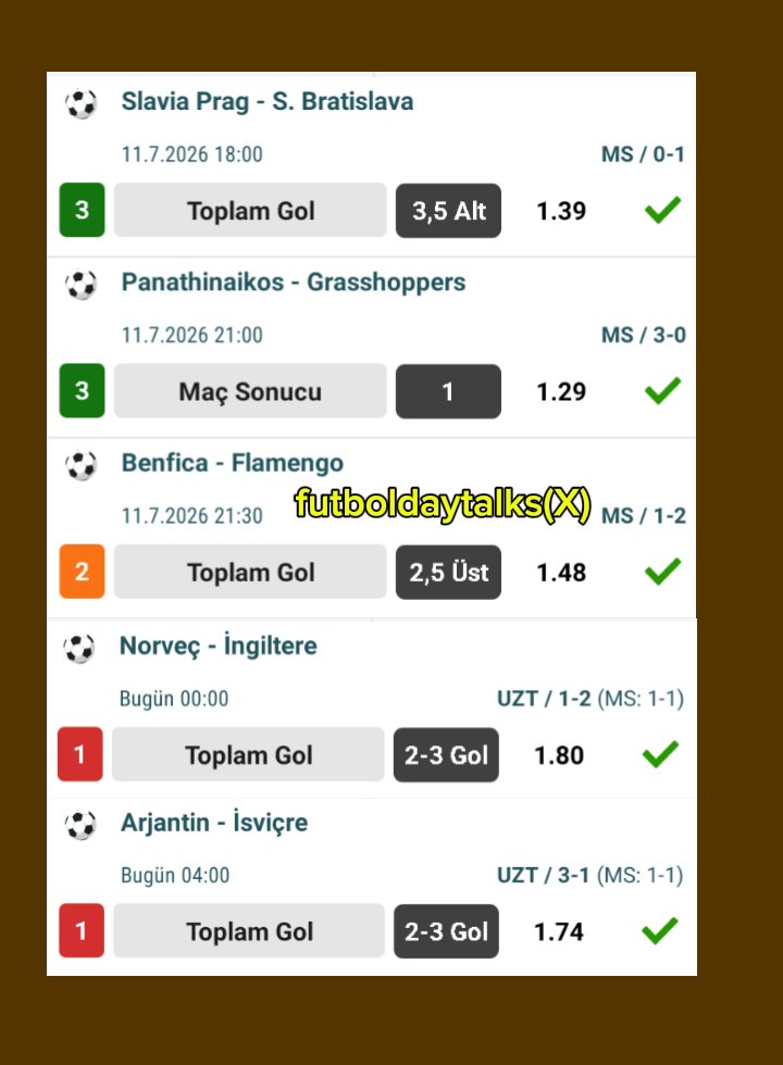 Futboldaytalks's tweet photo. 11 Temmuz Cumartesi İddaa Tahminleri Sonuçları 5X5 🤑
Dün Verdiğimiz Maçların Hepsi Geldi 🔥⭐
Değerlendiren Herkese Tebrikler 🤝
Ne Dedik İddaa Tahmin Analiz Bizim İşimiz 🎊 
2 Günde Totalde 8X8 Oldu 💸Devamı Gelsin🧿 https://t.co/W984JHaQz9