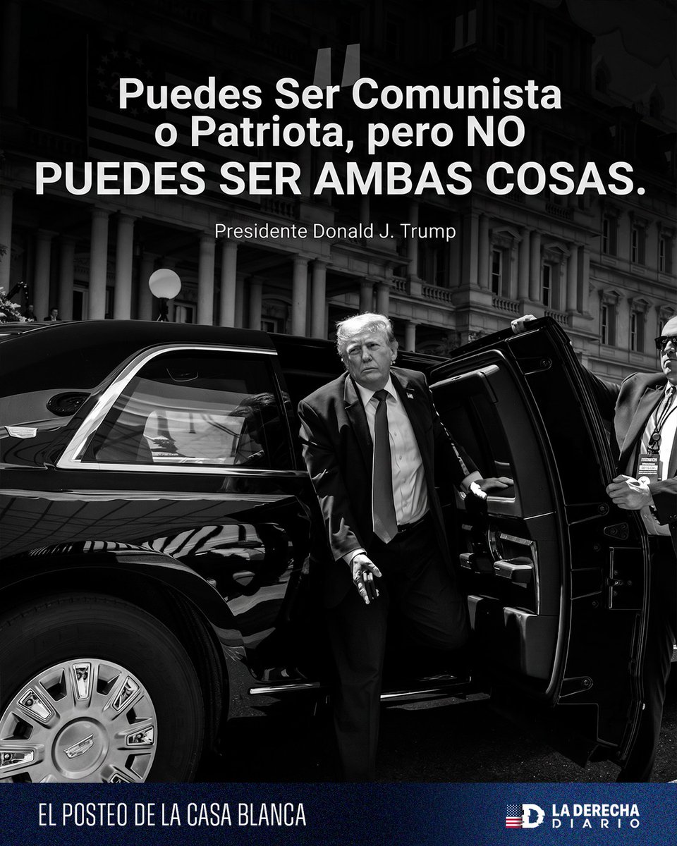 DerechaDiarioUS's tweet photo. 🚨🇺🇸 | CLARÍSIMO: El presidente Donald Trump sentenció de manera tajante la bipolaridad que vive la sociedad estadounidense con la radicalización del Partido Demócrata hacia la extrema izquierda. https://t.co/fWhGhSnqvl