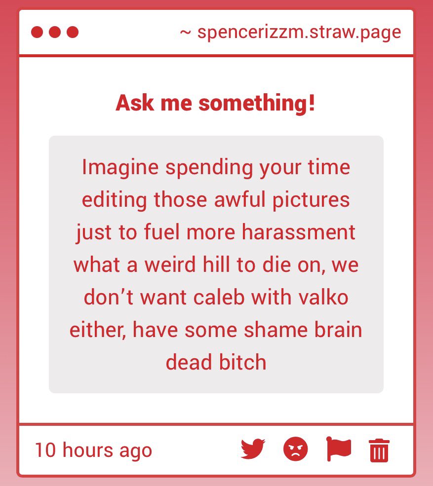 spencerizzm's tweet photo. “we dont want caleb with valko either”??? is crazy because some of yall were literally trying to make valko the main character in caleb’s backstory. suddenly he saved caleb, built his arm, did this, did that AND ALL WHILE talking shit about my favorite and farming 10k–20k likes off it. wanna be included so, so, so bad 🫪 

gotta be honest, the way some of yall talk about other LIs is honestly more CONCERNING than chinese players celebrating your LI’s cancellation announcement more than his own promotional video, 

what pictures haha, i only edit one meme, and so one meme from me is “fueling harassment” but days of editing caleb’s face, calling him names, mocking caleb mains for wanting a main story, and turning him into engagement bait was just “a joke”? interesting, very interesting 

if anything, this is mild compared to the way y’all have been slandering caleb across every platform. example from tiktok—