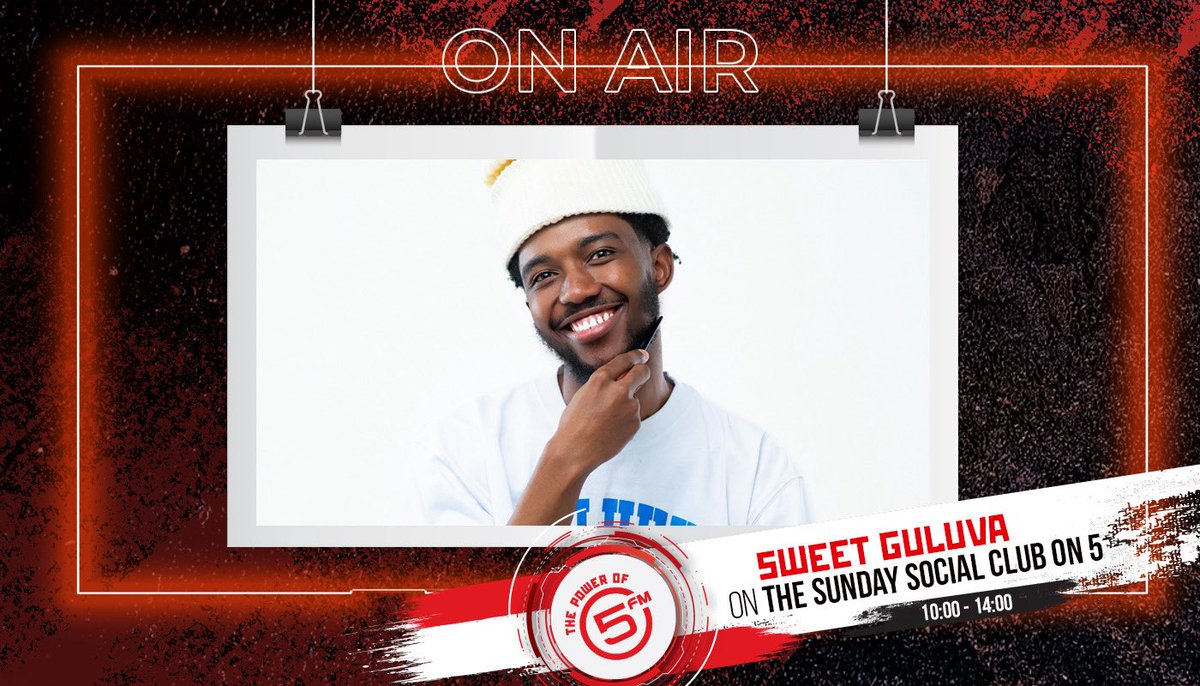 5FM's tweet photo. This week’s Social Icon has entered the chat… @sweet_guluva joins @harrisonmkhize_ on the Sunday Social Club! 🔥 We’re talking content, career, life in the spotlight, and the journey that’s made him one of South Africa’s most recognisable personalities. Don’t miss it! 🎙️ https://t.co/UYlxKQsHtE