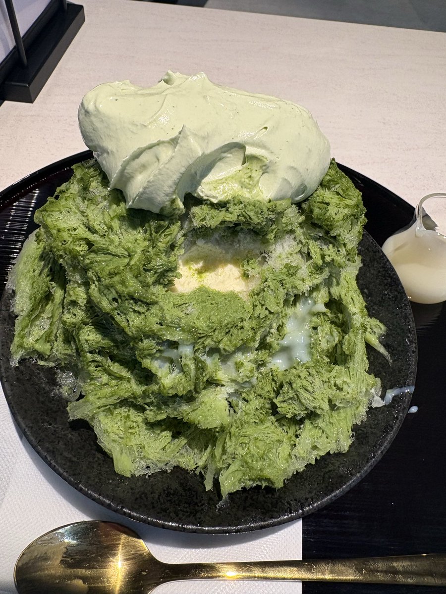 BclZVhAyQC54559's tweet photo. 家の近くにかき氷屋さんができたので、早速行って来ました。
シンプルな抹茶かき氷。トッピングで自分好みのかき氷に出来るので、最高。
オープン記念でトッピング一点無料サービスだったので、バニラアイスを注文。甘さ控えめでとっても美味しかったです。＃摂食障害 ＃かき氷 https://t.co/6S6DSuhFI4