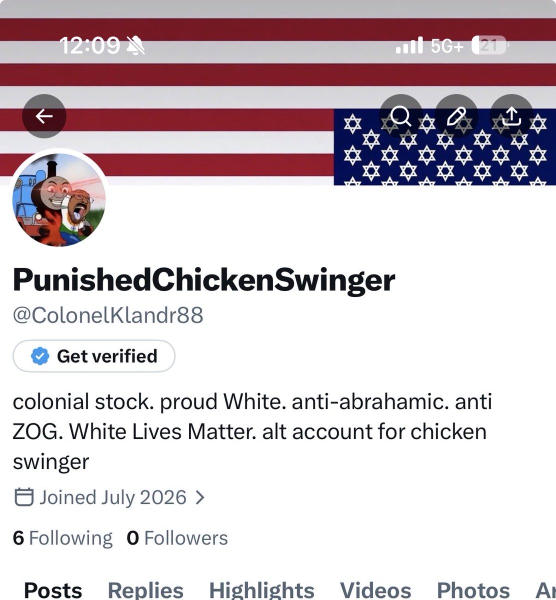 JerryMandarin88's tweet photo. Once again, I’m rebuilding. They hate us, we are winning the info war. They don’t gas an account unless it’s NS or pro White. Make no peace with Zog. Follow my alt @ColonelKlandr88 please and thank you. WFP ⚡️⚡️ https://t.co/4AxnDZoZDF
