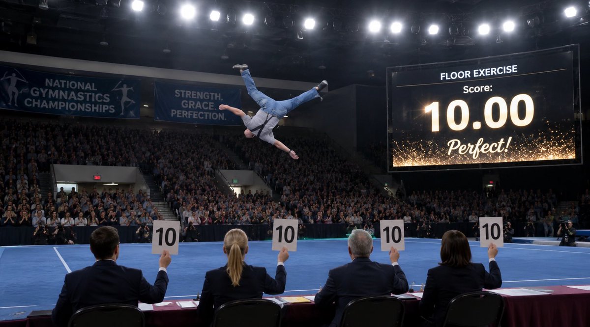 ScottyNack's tweet photo. @Mollyploofkins Those judges really loved his floor routine. https://t.co/Ss7gZHtbJm