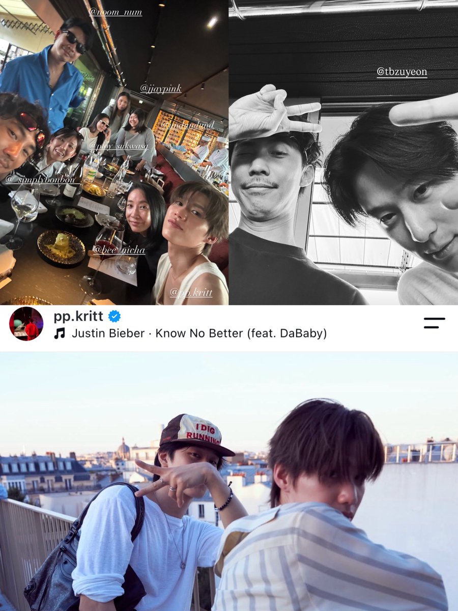 superpjiew's tweet photo. ก่อนวันเริ่มงานไม่แน่ใจว่าจูยอนพีพีเจอกันก่อนมั้ย แต่

- พีพีอยู่กับทีมงานและตากล้อง
- ตากล้องพีพีถ่ายกับจูยอน

และวันนี้พีพีเฉลยแล้วว่าเจอกันก่อนวันเริ่มงานจริง ไปกินข้าวและเดินเล่นที่ปารีสด้วยกัน จบ🙂‍↔️ https://t.co/axHo5wh0Mw