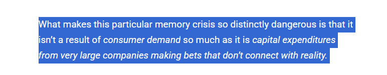 DarioCpx's tweet photo. If you invested in $MU SK Hynix or Samsung shares, I suggest reading this sentence. Then, once you are done, read it again.

If you haven't invested in any memory company so far, it should be enough for you to read this sentence only one time. https://t.co/ubJYKy19jb