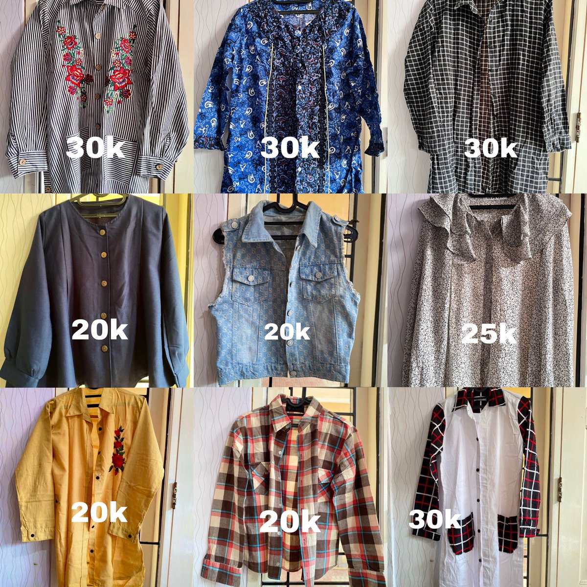 drownmyfeel's tweet photo. PRELOVED WTS baju atasan kemeja blouse jeans celana bahan under 50k, via oren #wts #preloved #prelovedbaju #prelovedjeans https://t.co/TKoZHpDYsL