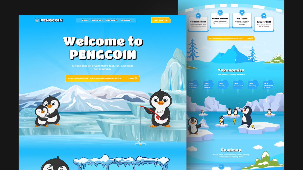 sahariarsajibux's tweet photo. Pengcoin is a clean and modern crypto website design for meme coins and Web3 projects, featuring tokenomics, roadmap, and launch-ready sections.
#cryptowebsite #memecoin #Web3design #tokenwebsite #blockchainUI #coinlaunch #grooic
Live: https://t.co/yWqHgvDRUW https://t.co/qJf11blyxV