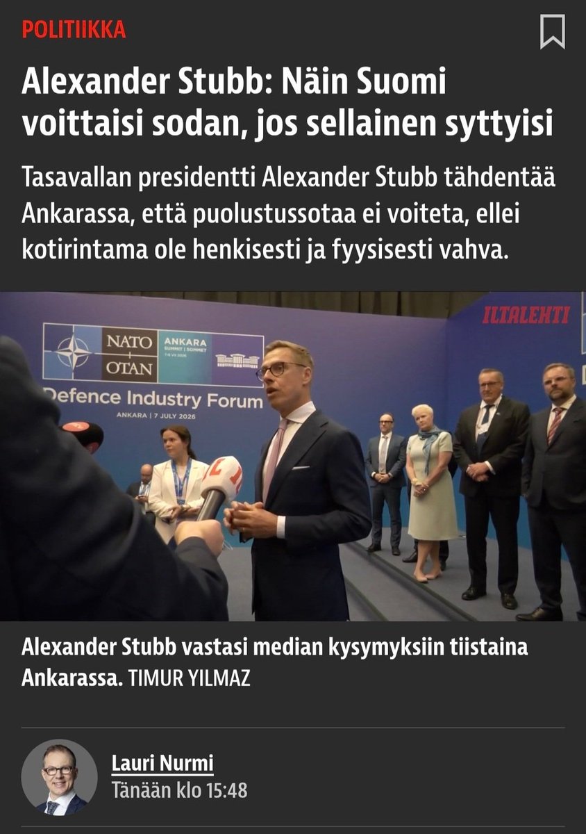 M1guelSuna's tweet photo. "Tasavallan presidentti" korpraali Stubbin sotaisat puheet ovat ristiriidassa Suomen rikoslain kanssa? https://t.co/zT32O3TkoV