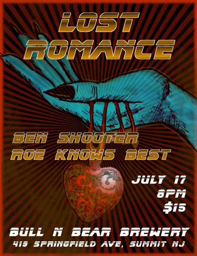 LostRomanceRock's tweet photo. NEXT SHOW! Friday, July 17th at @BullnBearBrew 8pm with Ben Shooter, Roe Knows Best - TICKET LINK: https://t.co/GtgV8T0Ok0 #summitnj #bullnbearbrewery https://t.co/itrr6Jr4Wy