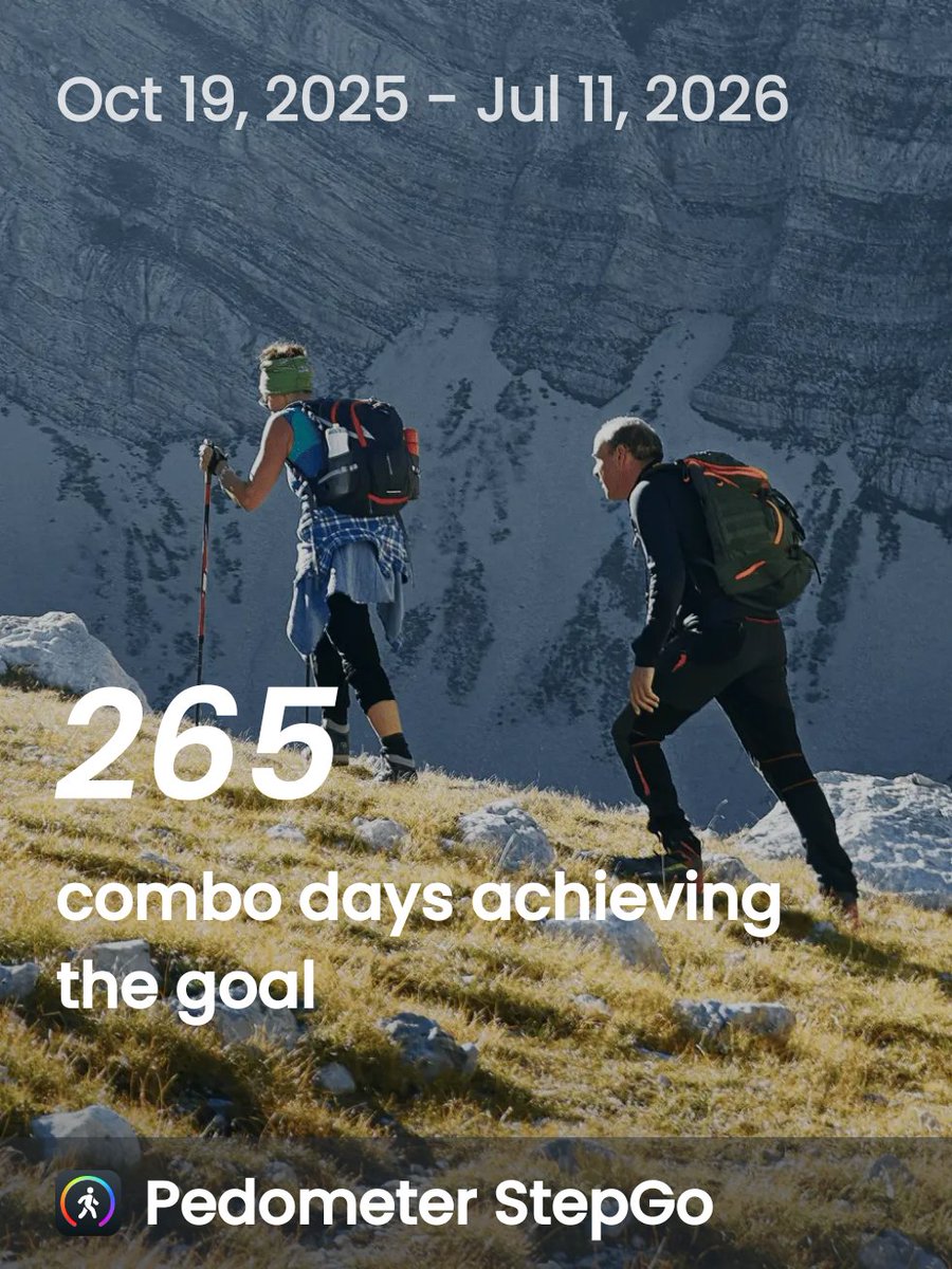 turtlefstp's tweet photo. Hit my step goal for 265 combo days on Pedometer StepGo! Come join me: https://t.co/VRfoxozMk4 https://t.co/0NTZ2vkehF
