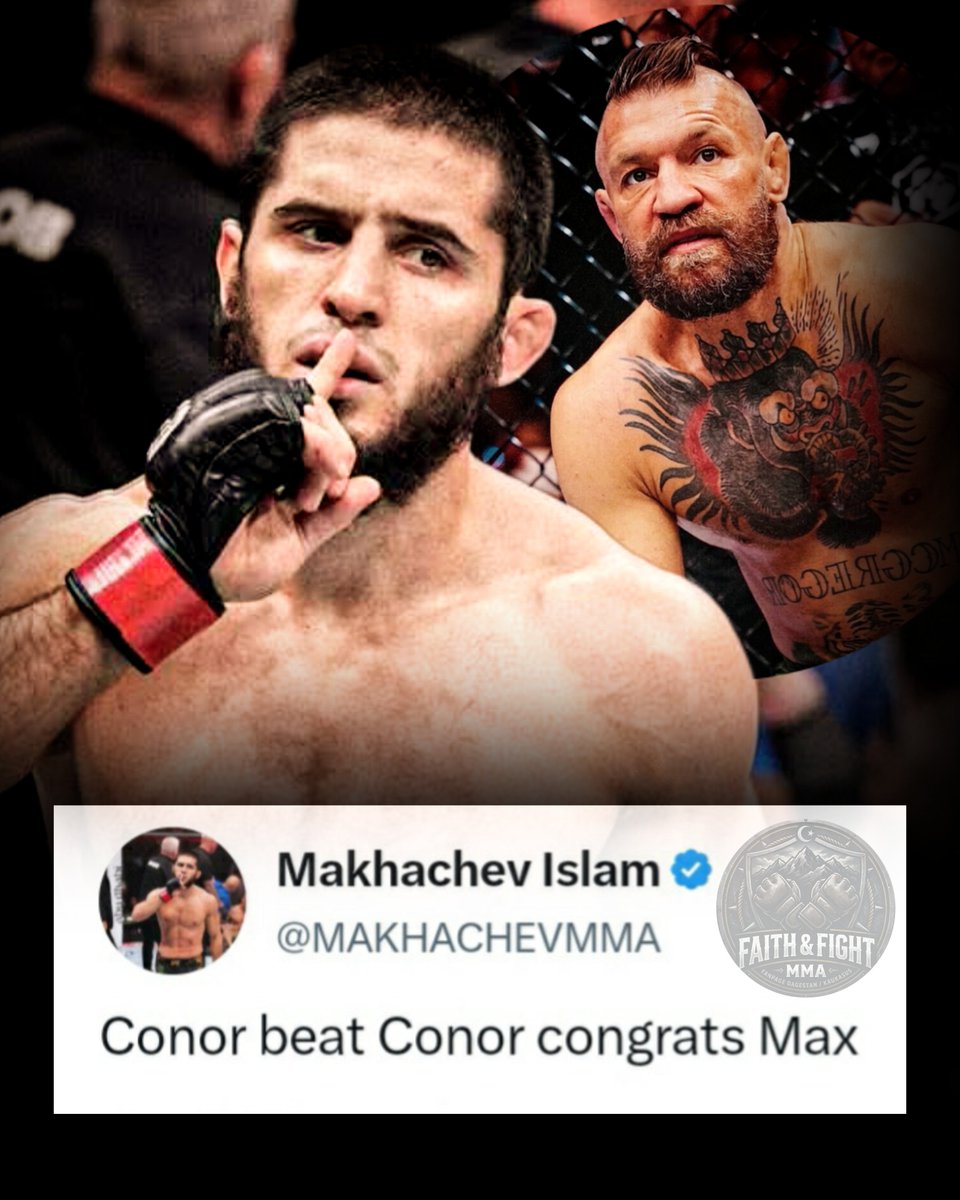 faithfightmma's tweet photo. Islam Makhachev with the tweet of the night! 😂 Direct, simple, and 100% accurate. Conor beat Conor. Props to Max Holloway for the win! 🤙🏆
#TeamIslam #UFC329 https://t.co/cClOYyX2fo