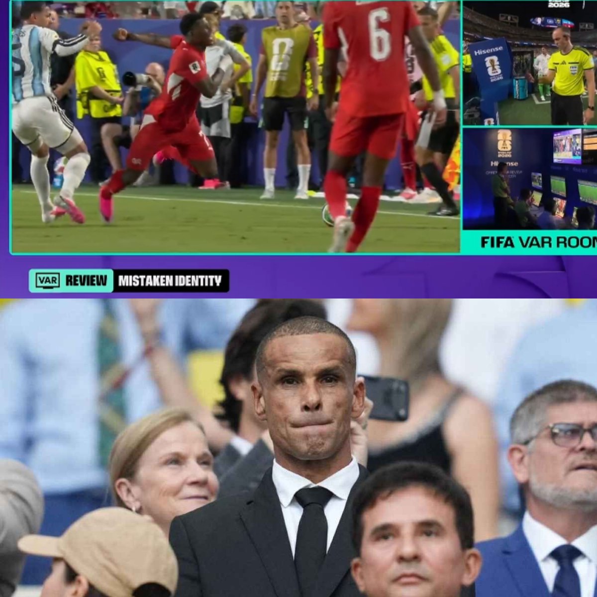 SVargasOK's tweet photo. ⚠️ Rivaldo: "En mi opinión, Embolo fue muv inocente al intentar simular una falta. Como ya tenía tarjeta amarilla, finalmente fue expulsado y dejó a Suiza en una situación muy complicada. Argentina aprovechó la ventaia numérica, mostró su calidad y aseguró su clasificación para la semifinal".