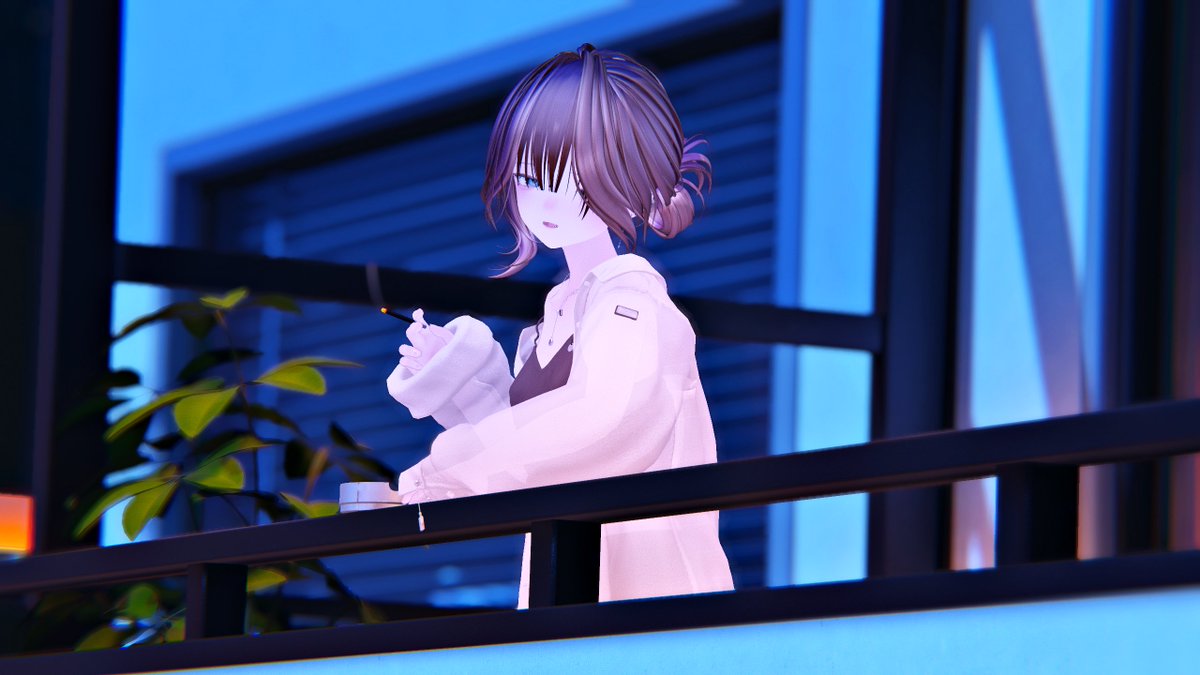 twelve_vrc_'s tweet photo. model::@ komori_vrc_0x0
world:雨降ってて、風景良さそうな部屋。
Author:もくそん 様
#mumusu3D #VRChat #LAYON https://t.co/uzc9QUUxly