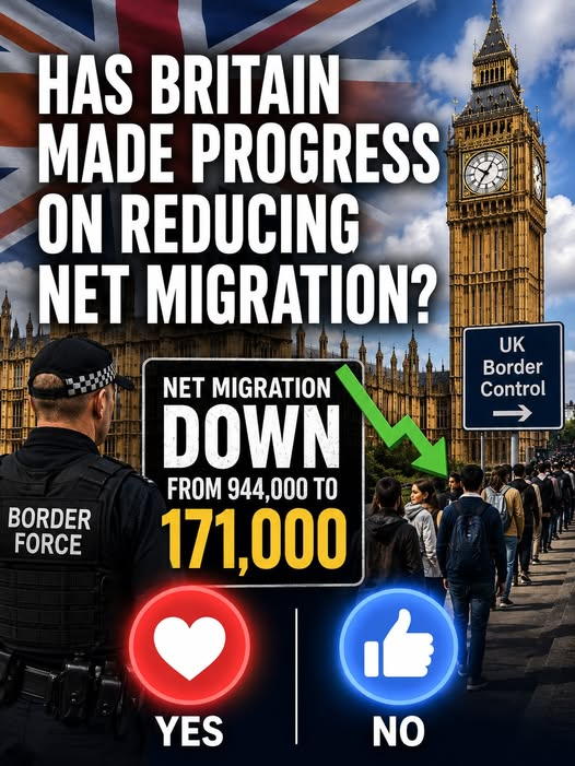 ScaryEurope's tweet photo. 🚨🇬🇧Recent official figures show that net migration has fallen significantly from its previous peak. Some people see this as a sign that recent policy changes are having an effect, while others believe more work is needed to address immigration and border control.
What do you think?