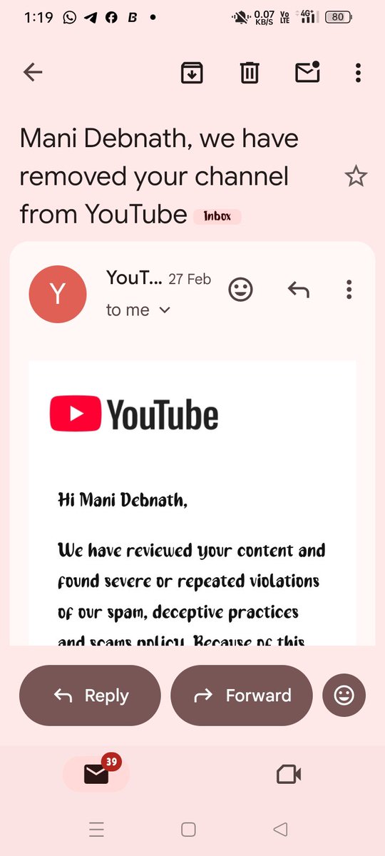Joydebdebnath69's tweet photo. Hello @TeamYouTube
My channel has been removed by YouTube because I violated YouTube's policy. Well I agree but my question is can't I be given a chance? Please YouTube give me another chance.Give me a chance, I will definitely not disappoint you. Please YouTube https://t.co/Wjfet7klFR