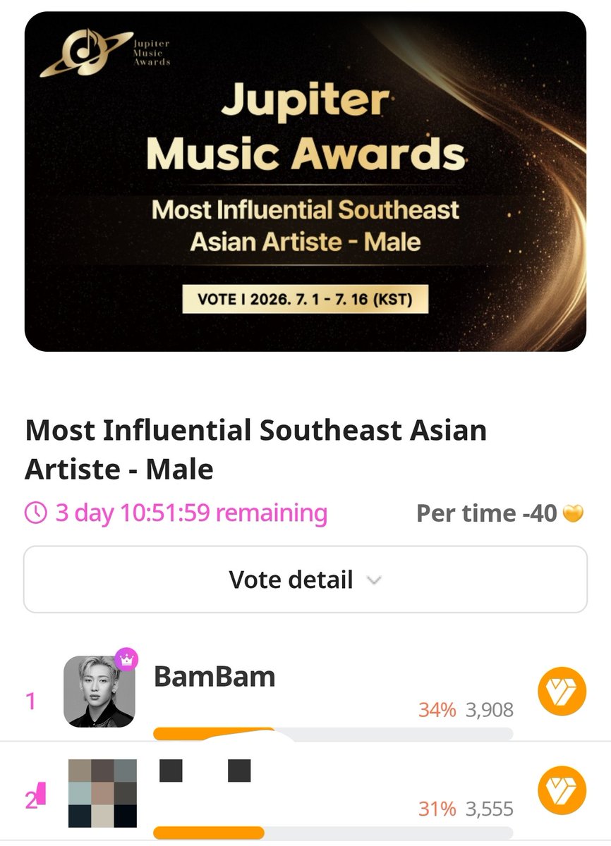 JManudmano's tweet photo. ไปโหวตให้แบมกันนน

#BamBam https://t.co/kXpkAqJJtd