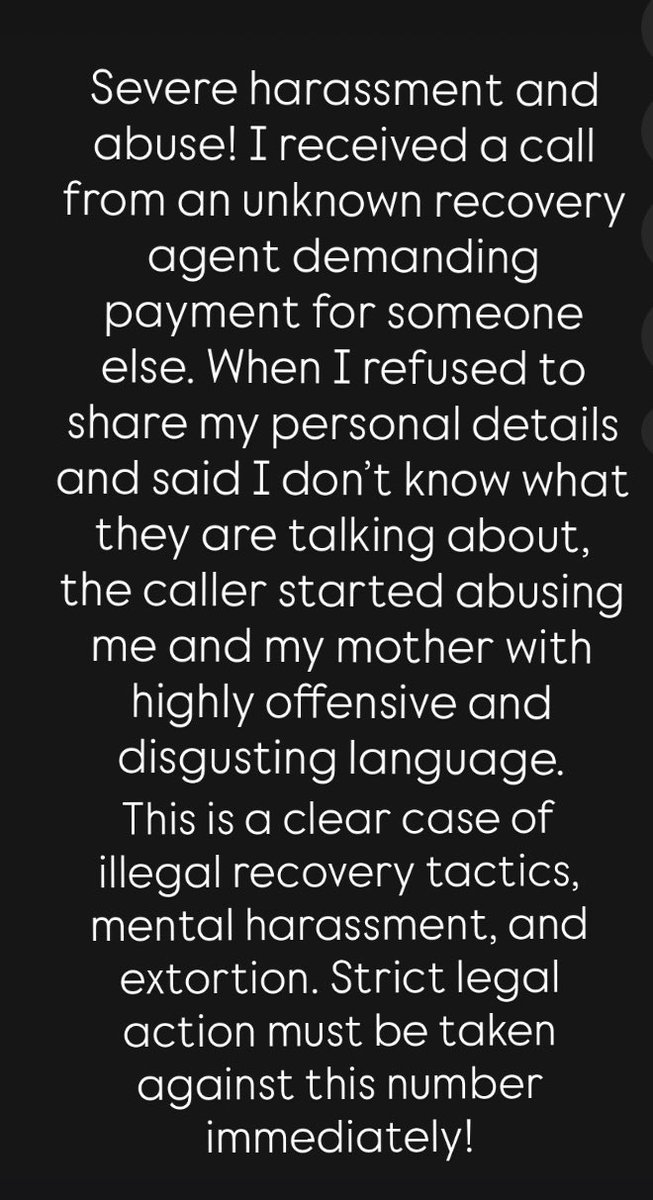 shaikhzuber23's tweet photo. @Cyberdost @TRAI @ConsumerCourtIn @RBI #Harassment #CyberCrime #IllegalRecovery #ConsumerProtection
Number -1409081977/1409080427/9401325838 https://t.co/yrXRoKjxR0