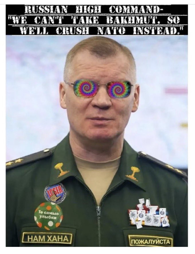 MissionArtist's tweet photo. The last "city" Russia captured cost them something like 200,000 soldiers. It might've made a difference if things were different but now the next city is 60 miles/96 kilometers to the west. At the burn rate they're  going it'll take many years and probably a million more soldiers to get ONE more city. They were moving slower than a snail even BEFORE they ran out of fuel 💀